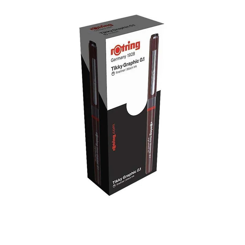 Rotring Tikky: lápiz tiralíneas delineador desechable para diseño gráfico, 0,1/0,2/0,3/0,4/0,5/0,7mm, lote de 3 unidades