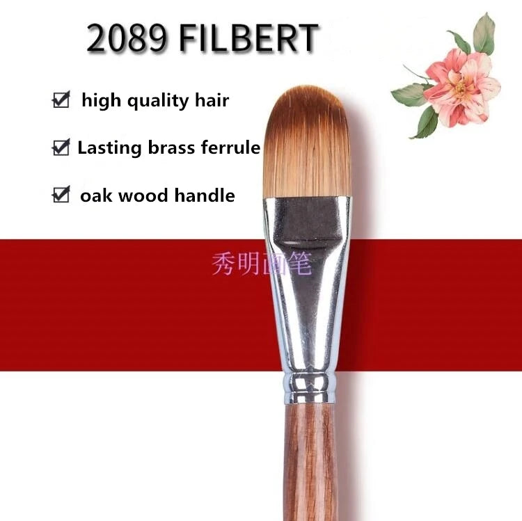 ArtSecret-pinceles artísticos de mango corto de madera de roble de pelo sintético, 2089FB