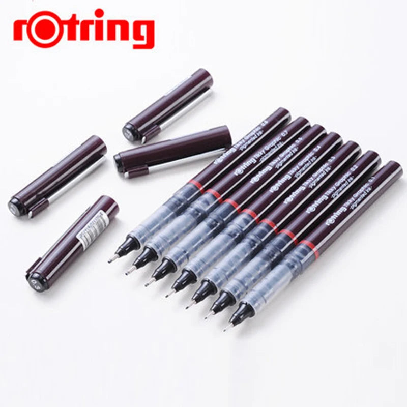 Rotring Tikky: lápiz tiralíneas delineador desechable para diseño gráfico, 0,1/0,2/0,3/0,4/0,5/0,7mm, lote de 3 unidades