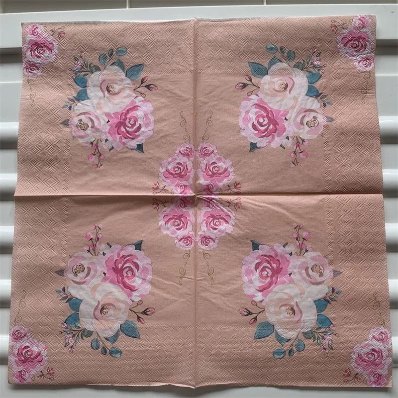 Decoupage-Servilletas de papel de flores, mariposas, 20 unidades