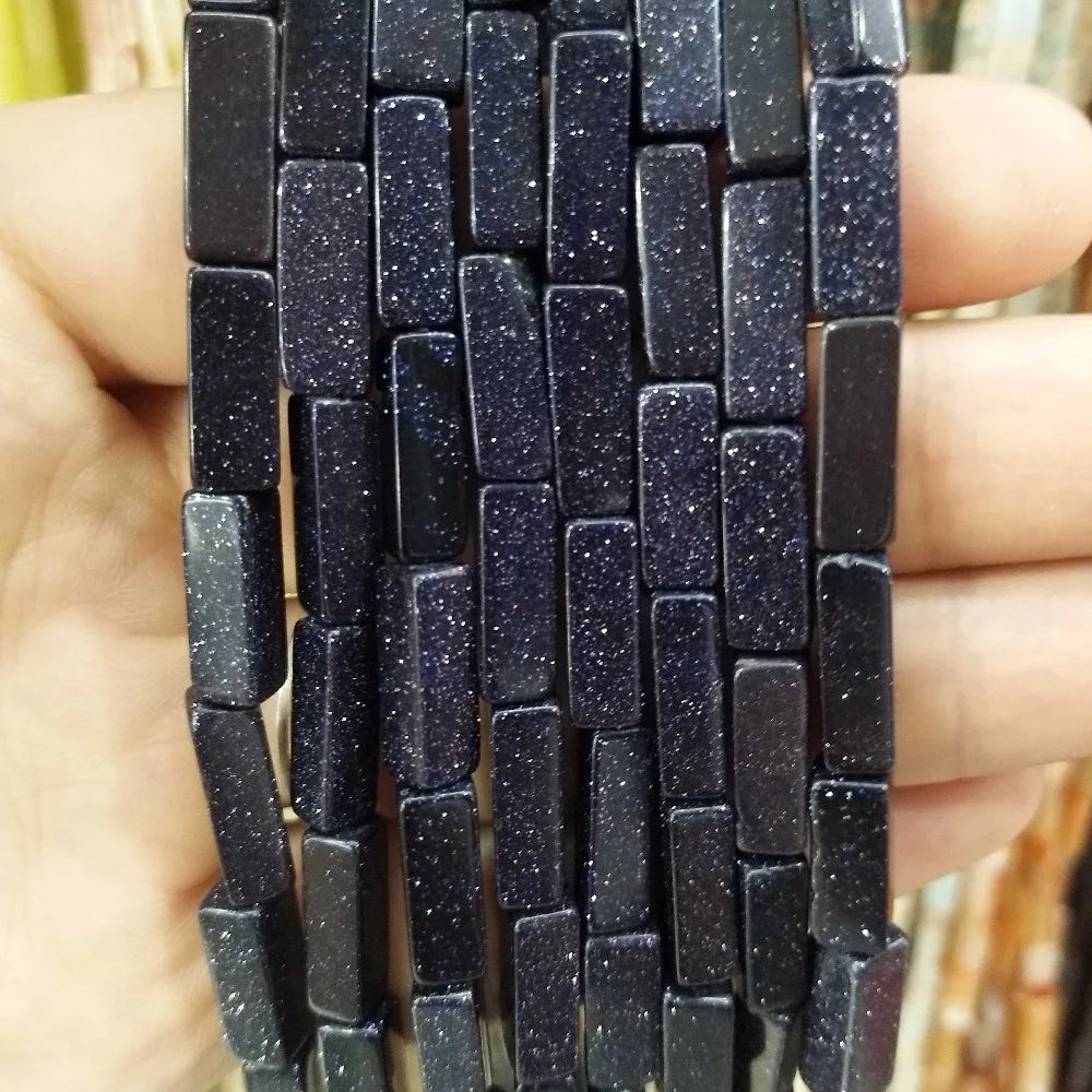 28PCS aprox. Piedra Natural cuadrada, Ojo de Tigre, lapislázuli, ágata, labradorita, jaspe, para fabricación de joyas 4*13mm