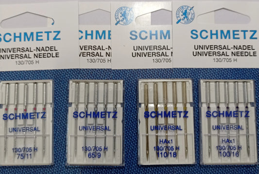 5 agujas UNIVERSAL SCHMETZ HA x 1,130/705H, tamaño 15x1 # 9 # 11 # 12 # 14 # 16 # 18