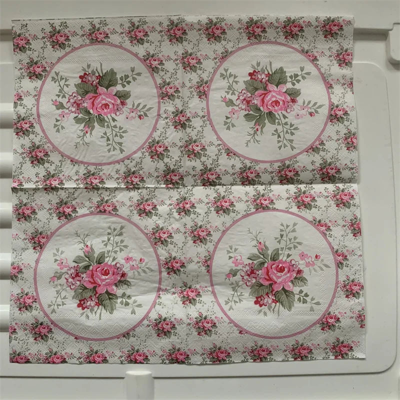 Decoupage-Servilletas de papel de flores, mariposas, 20 unidades
