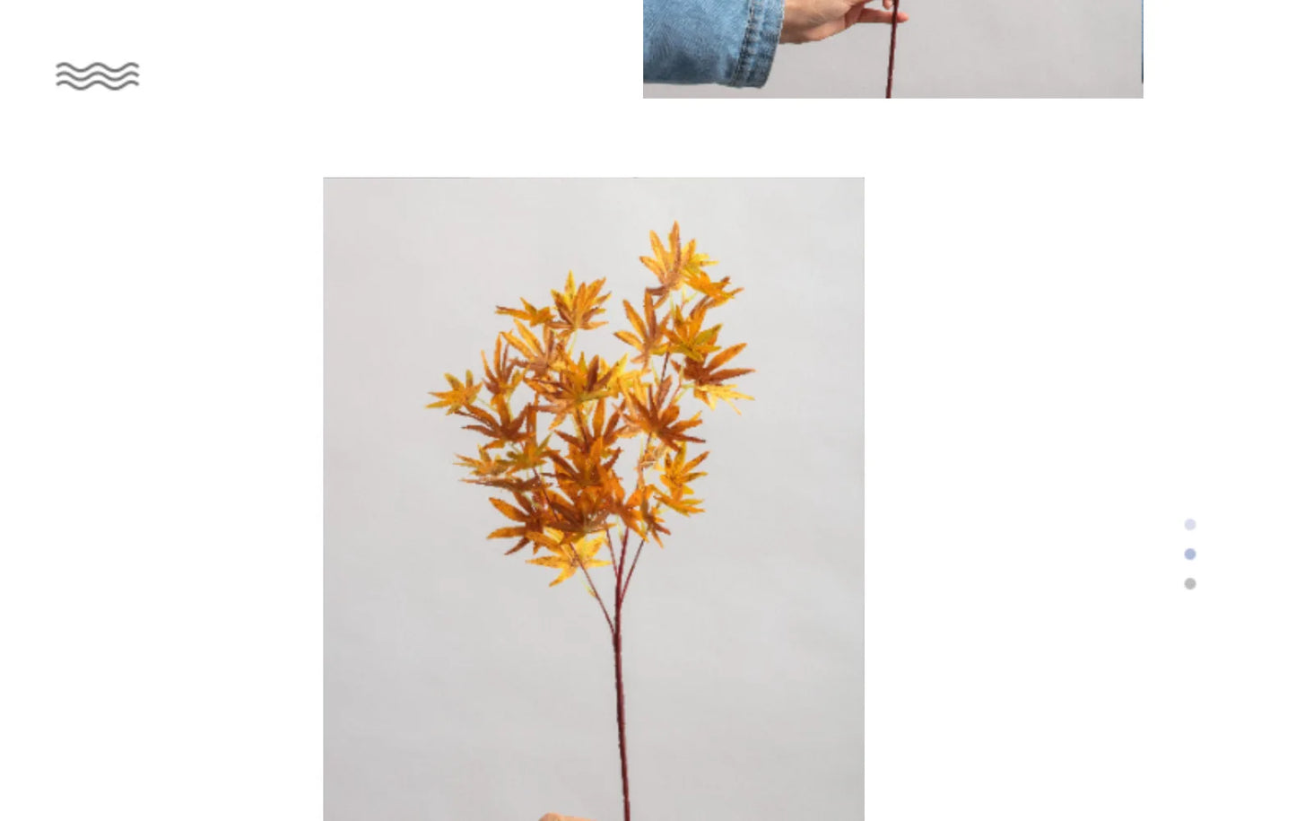 Planta de simulación de hoja de arce, 4 ramas, decoración