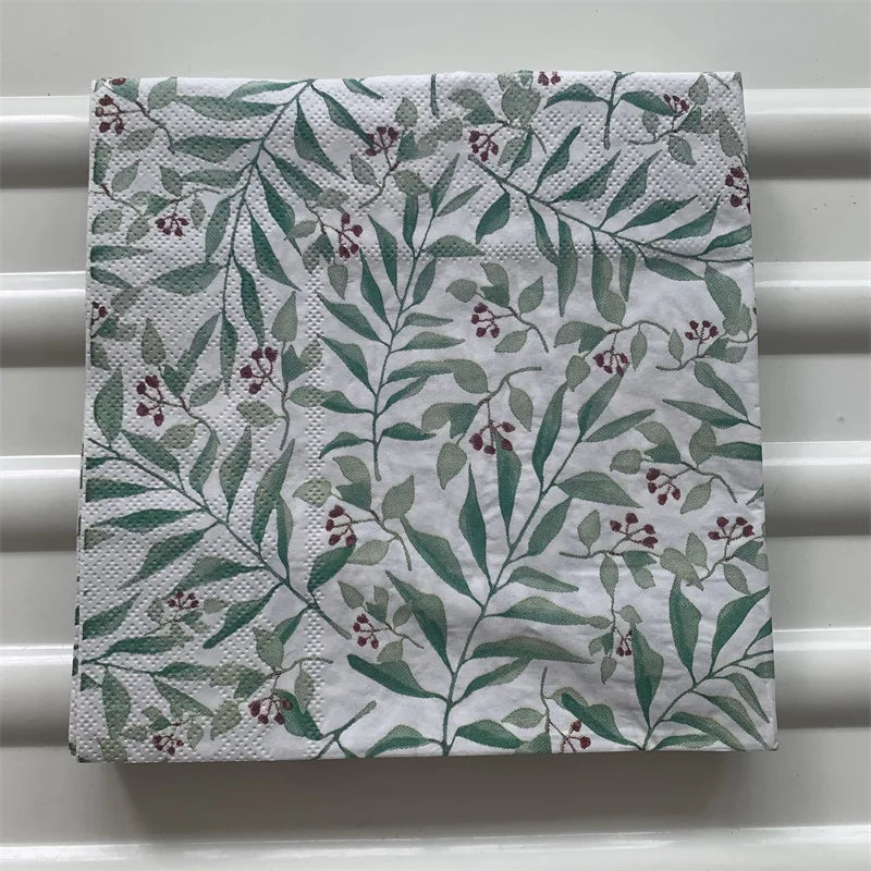 Decoupage-Servilletas de papel de flores, mariposas, 20 unidades