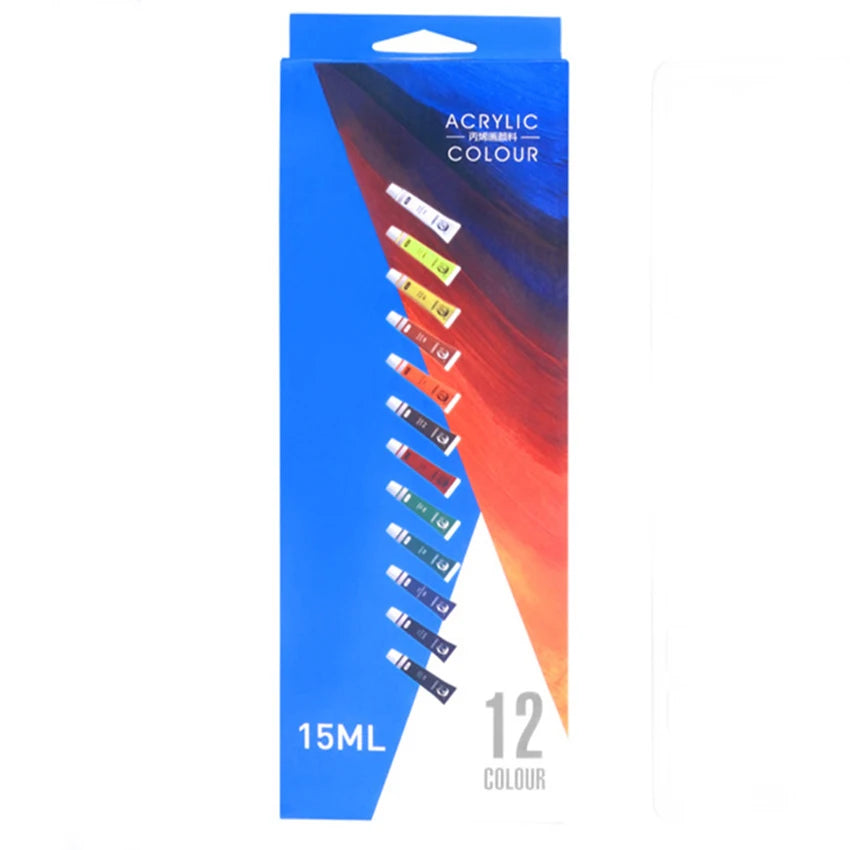 Juego de pinturas acrílicas de 15ML, 12/24 colores, pigmento para tela, ropa, uñas, vidrio, dibujo