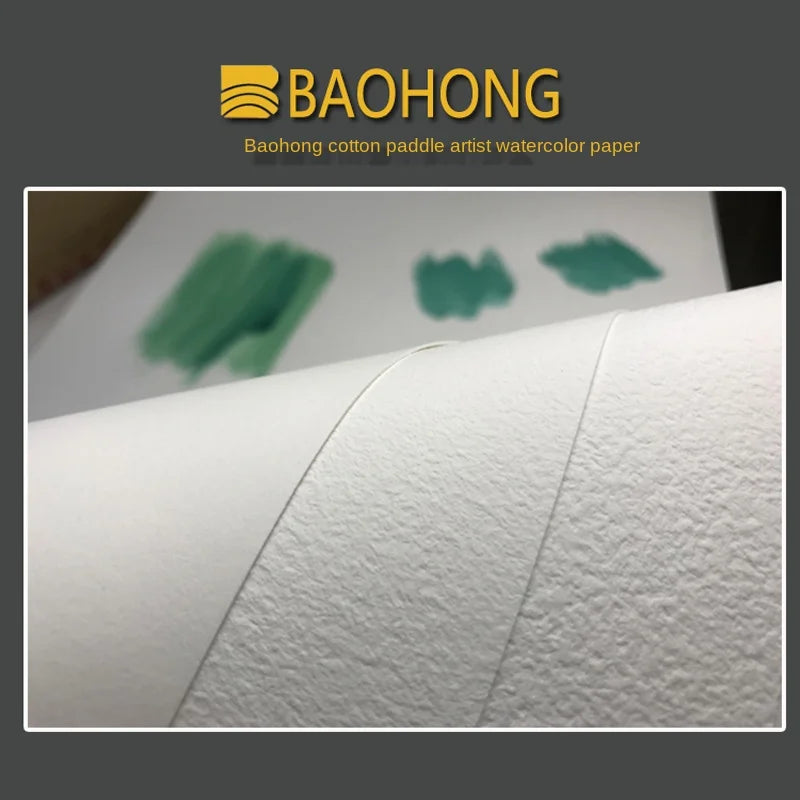 Baohong-Papel de acuarela para artistas, 100% algodón, 300g, 32K/16K/8K/4K