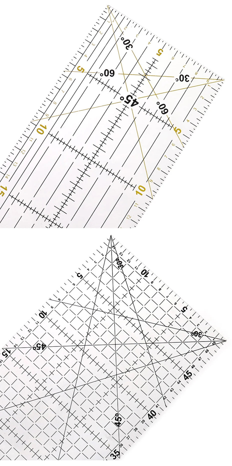 4 unids/set de reglas de costura, acrílicas