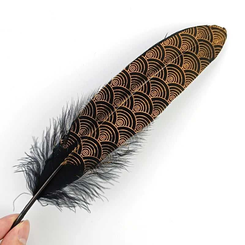 Plumas de ganso negras bañadas en dorado y plateado para decoración, accesorios de artesanía, 20 piezas