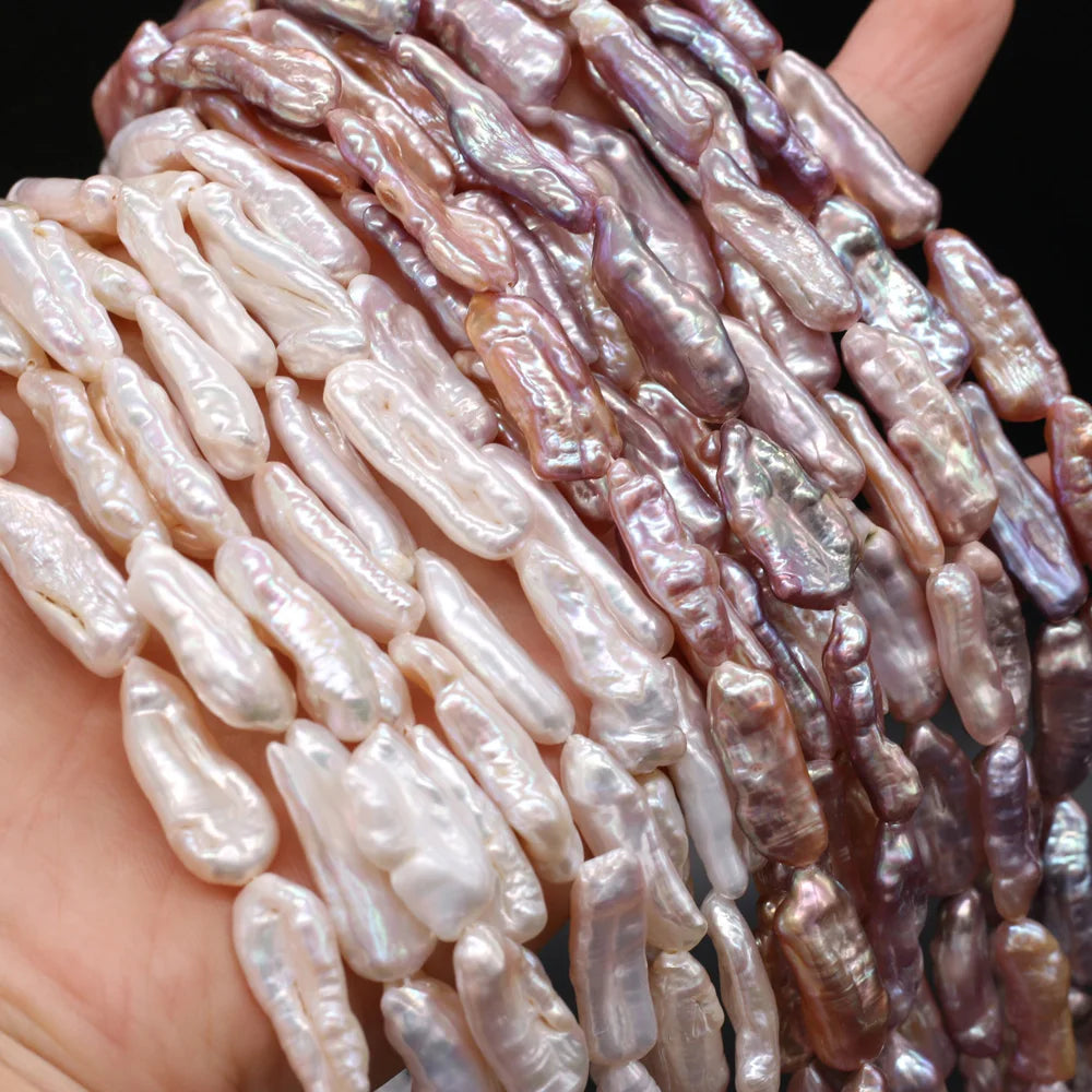 Perla de agua dulce Natural, cuentas sueltas barrocas rectangulares irregulares para la fabricación de joyas, pulsera, pendientes, collar, accesorio