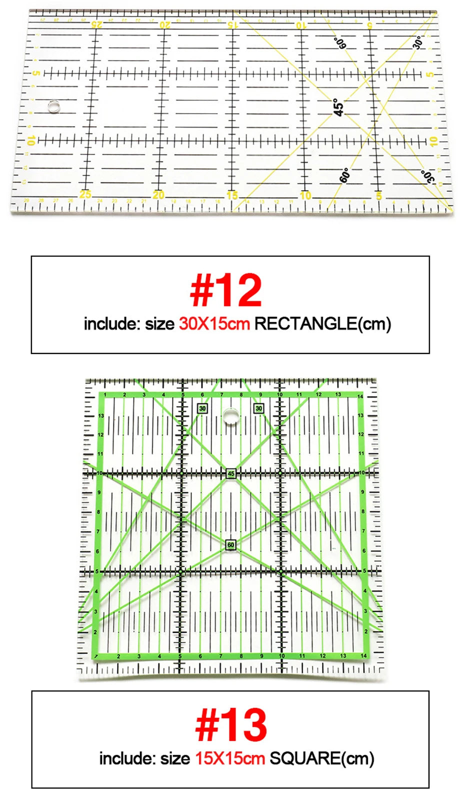 4 unids/set de reglas de costura, acrílicas