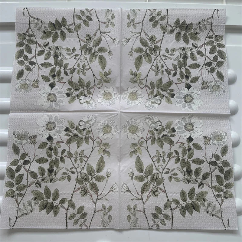 Decoupage-Servilletas de papel de flores, mariposas, 20 unidades