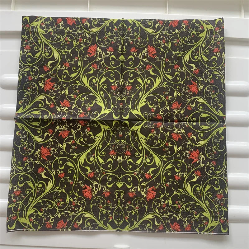 Decoupage-Servilletas de papel de flores, mariposas, 20 unidades