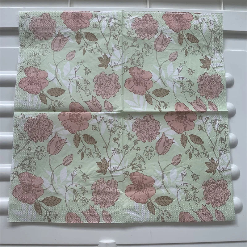 Decoupage-Servilletas de papel de flores, mariposas, 20 unidades