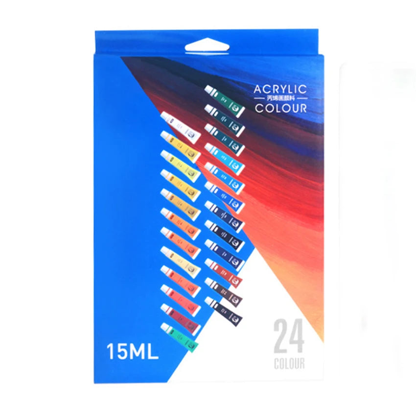 Juego de pinturas acrílicas de 15ML, 12/24 colores, pigmento para tela, ropa, uñas, vidrio, dibujo
