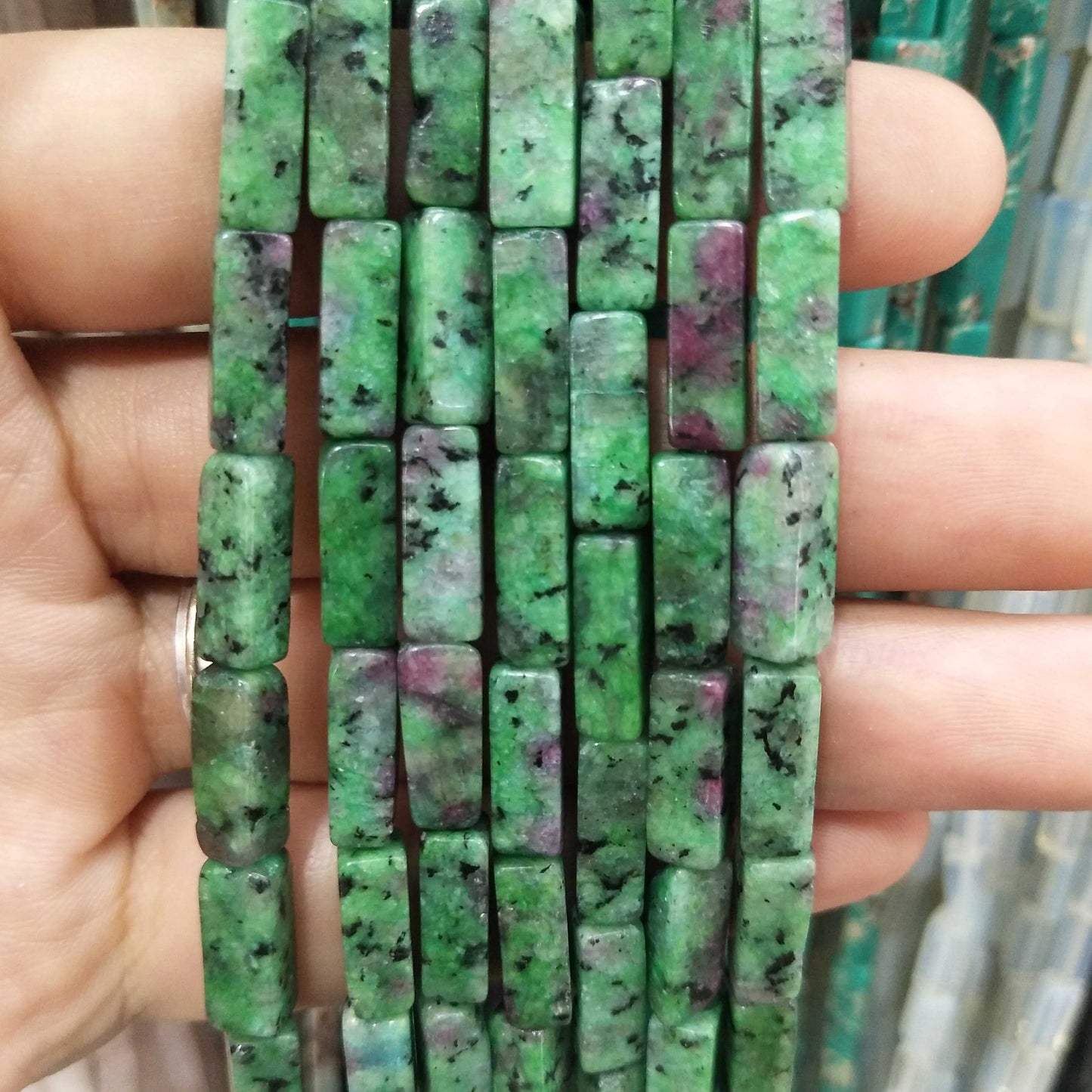 28PCS aprox. Piedra Natural cuadrada, Ojo de Tigre, lapislázuli, ágata, labradorita, jaspe, para fabricación de joyas 4*13mm