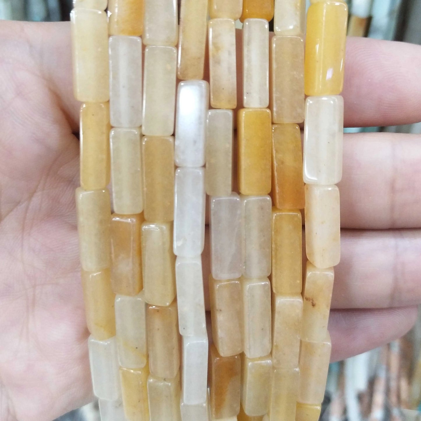 28PCS aprox. Piedra Natural cuadrada, Ojo de Tigre, lapislázuli, ágata, labradorita, jaspe, para fabricación de joyas 4*13mm