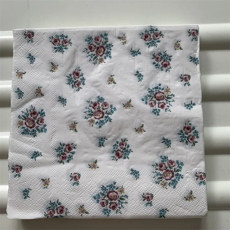 Decoupage-Servilletas de papel de flores, mariposas, 20 unidades