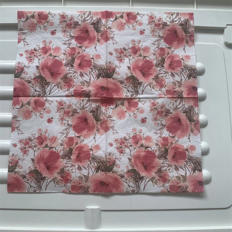 Decoupage-Servilletas de papel de flores, mariposas, 20 unidades