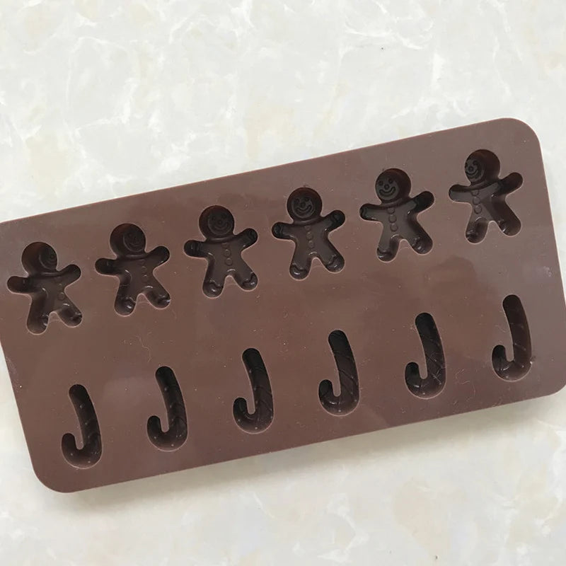 Molde de silicona antiadherente con formas de Navidad, para hornear galletas, chocolate, Fondant, dulces, etc.