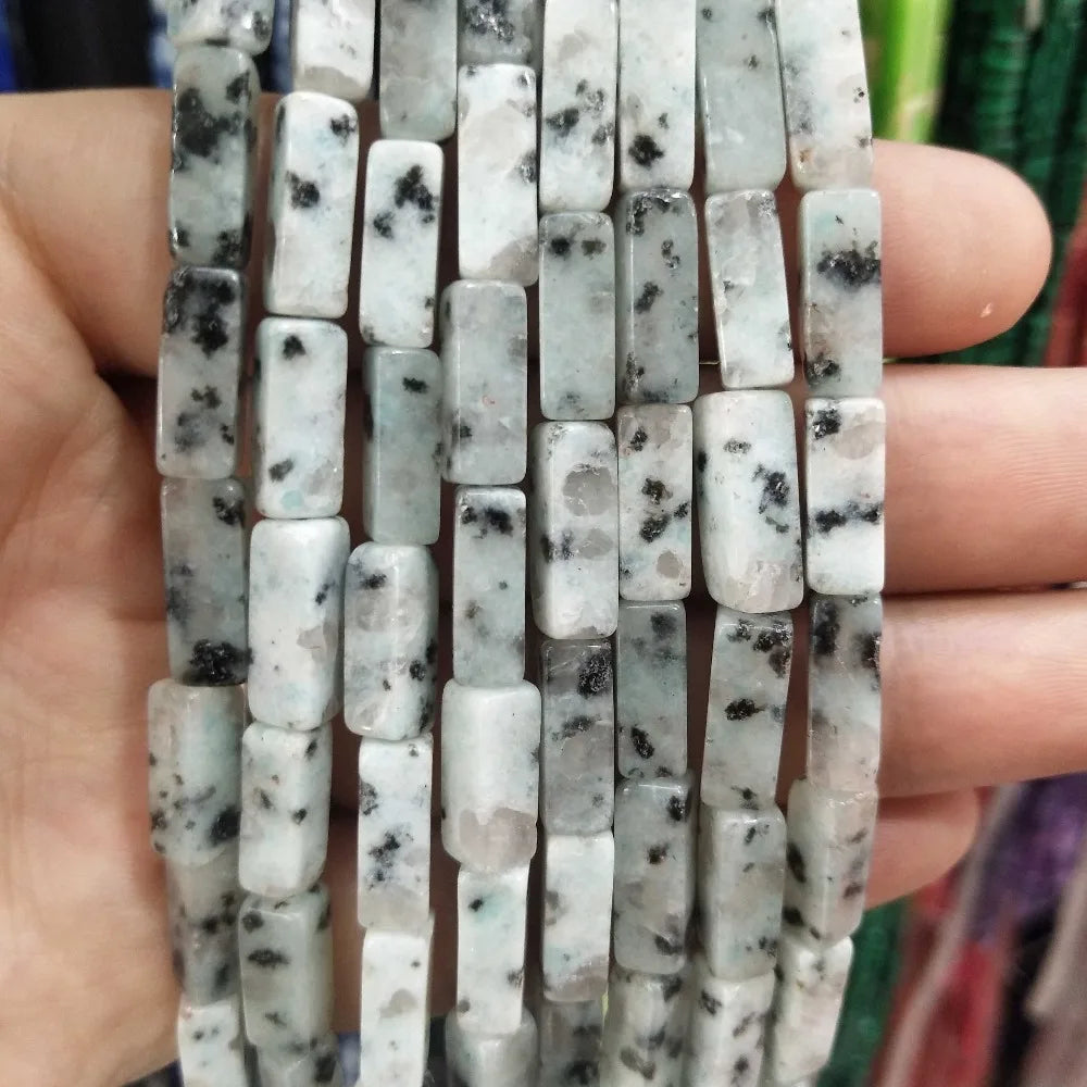 28PCS aprox. Piedra Natural cuadrada, Ojo de Tigre, lapislázuli, ágata, labradorita, jaspe, para fabricación de joyas 4*13mm