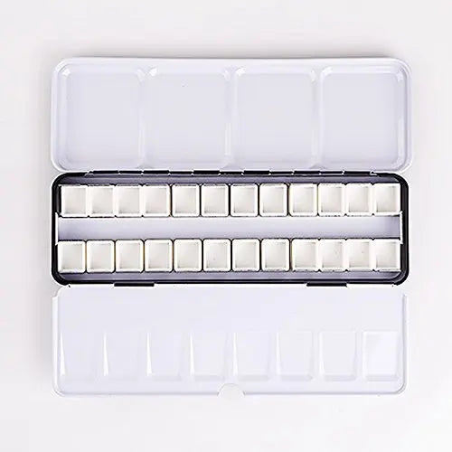 Caja vacía  de pintura de acuarela, paleta con 6/12/24 piezas, cubetas completas y 12/24/48 medias para pintura