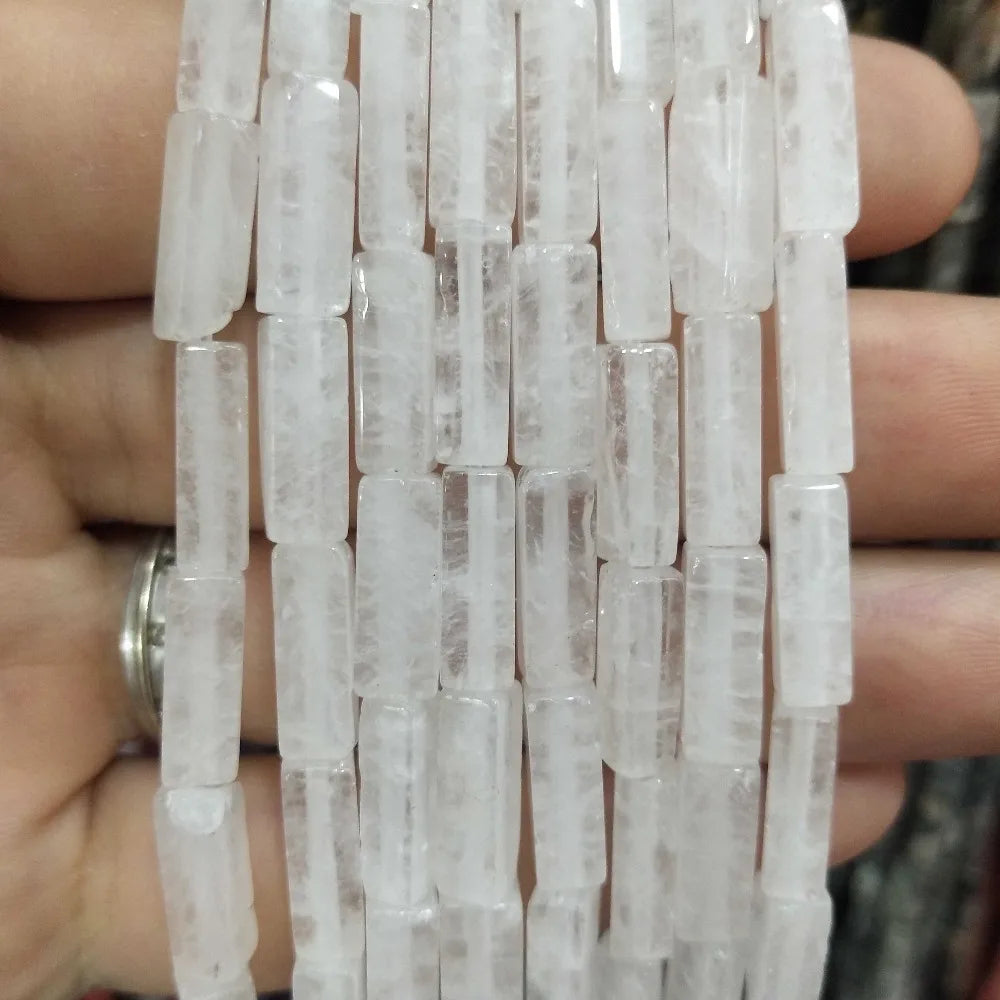 28PCS aprox. Piedra Natural cuadrada, Ojo de Tigre, lapislázuli, ágata, labradorita, jaspe, para fabricación de joyas 4*13mm