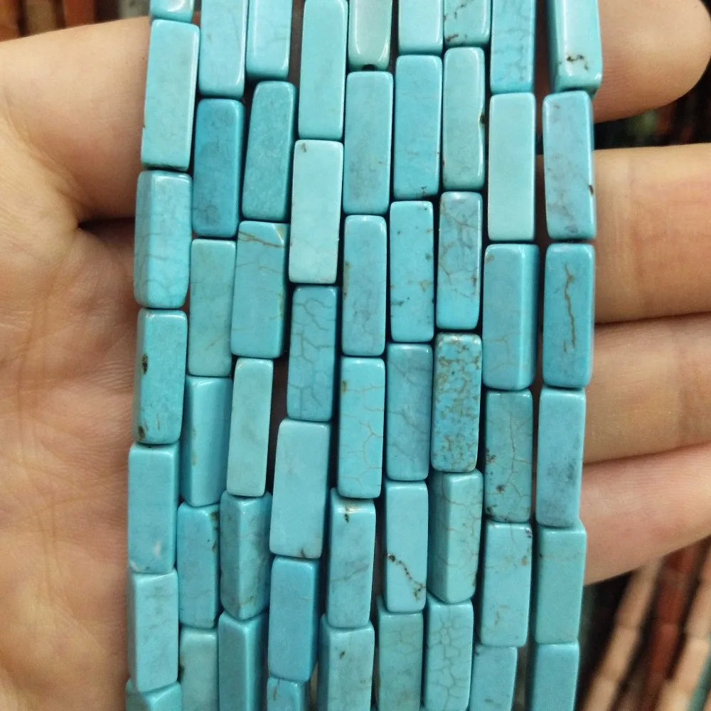 28PCS aprox. Piedra Natural cuadrada, Ojo de Tigre, lapislázuli, ágata, labradorita, jaspe, para fabricación de joyas 4*13mm