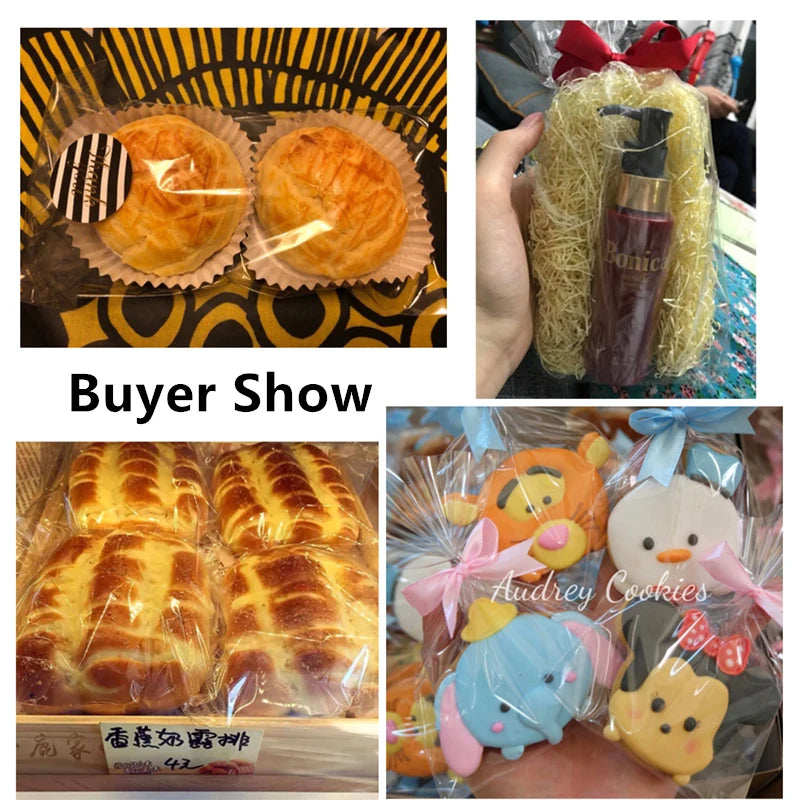 100 Bolsas de plástico transparente para dulces, galletas, pan, alimentos, etc., con alambre de cierre