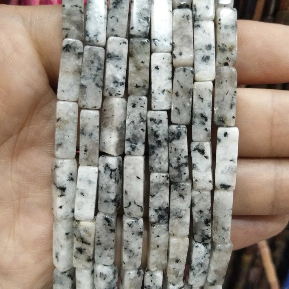 28PCS aprox. Piedra Natural cuadrada, Ojo de Tigre, lapislázuli, ágata, labradorita, jaspe, para fabricación de joyas 4*13mm