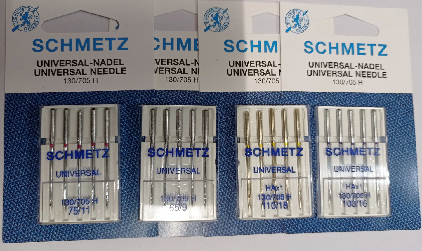 5 agujas UNIVERSAL SCHMETZ HA x 1,130/705H, tamaño 15x1 # 9 # 11 # 12 # 14 # 16 # 18