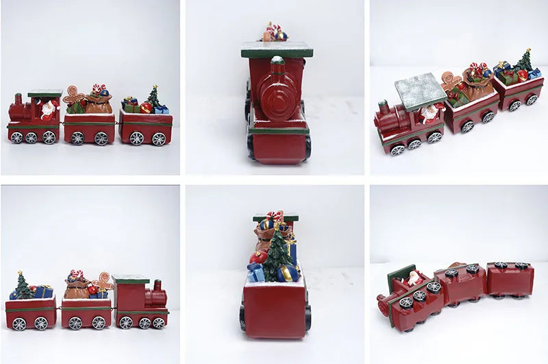 Figura de tren navideño de resina para decoración del hogar