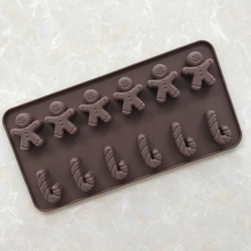 Molde de silicona antiadherente con formas de Navidad, para hornear galletas, chocolate, Fondant, dulces, etc.