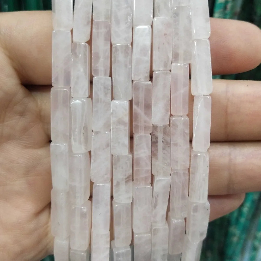 28PCS aprox. Piedra Natural cuadrada, Ojo de Tigre, lapislázuli, ágata, labradorita, jaspe, para fabricación de joyas 4*13mm
