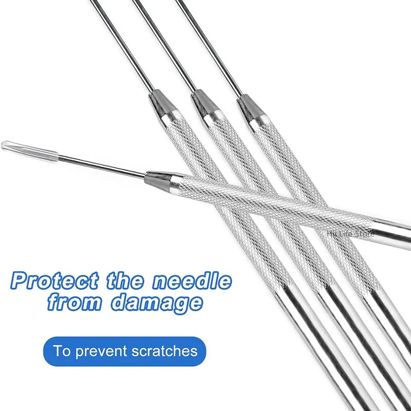 Cepillo de acero de siete púas y aguja de metal, herramienta de modelado, ultraligera