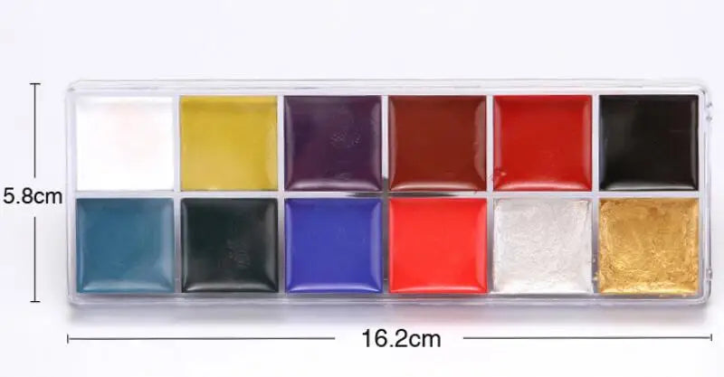 Kit de pintura con pinceles para niños y adultos, maquillaje corporal, arte corporal, ingrediente seguro, 12/20 colores
