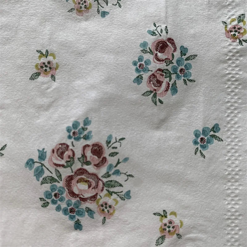 Decoupage-Servilletas de papel de flores, mariposas, 20 unidades