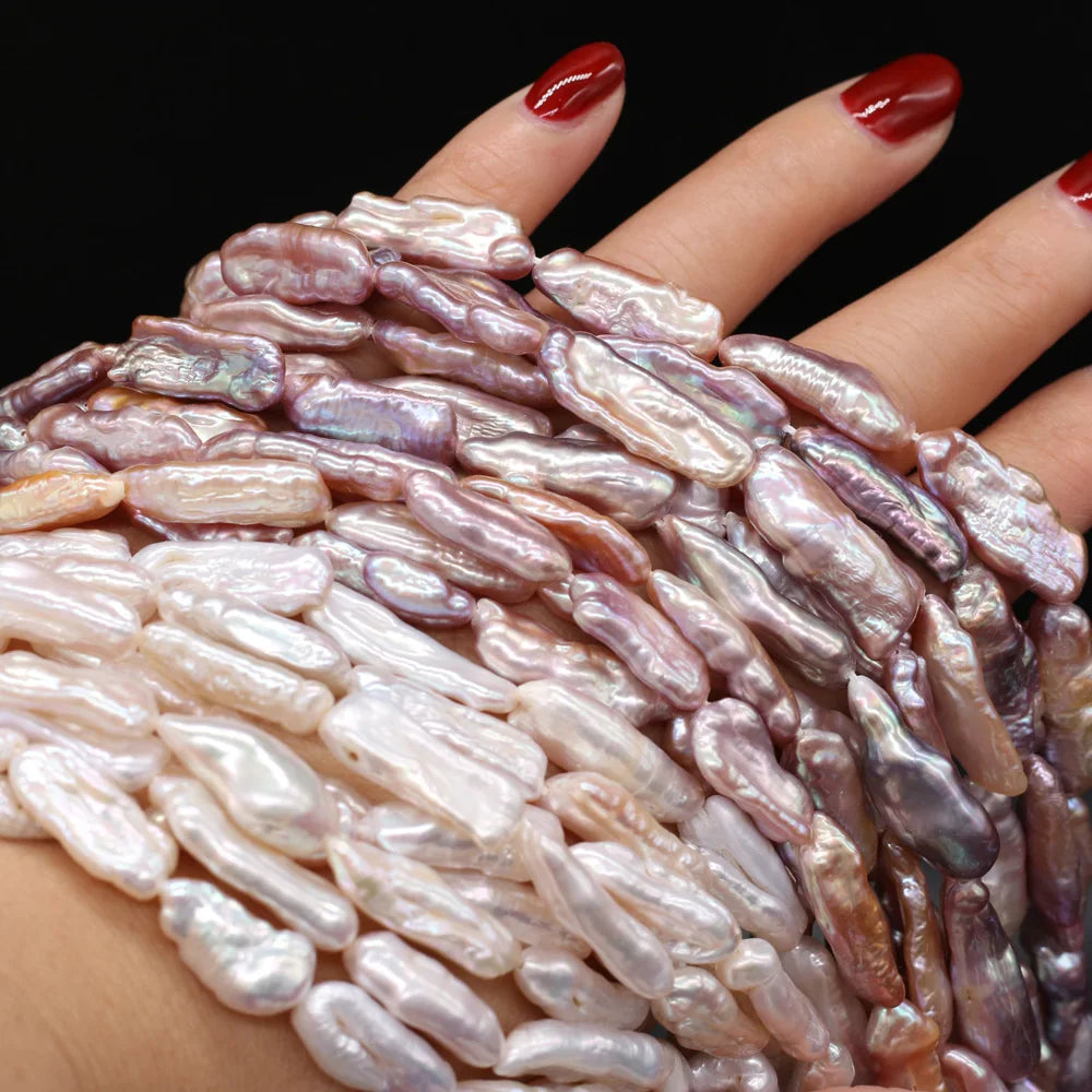 Perla de agua dulce Natural, cuentas sueltas barrocas rectangulares irregulares para la fabricación de joyas, pulsera, pendientes, collar, accesorio