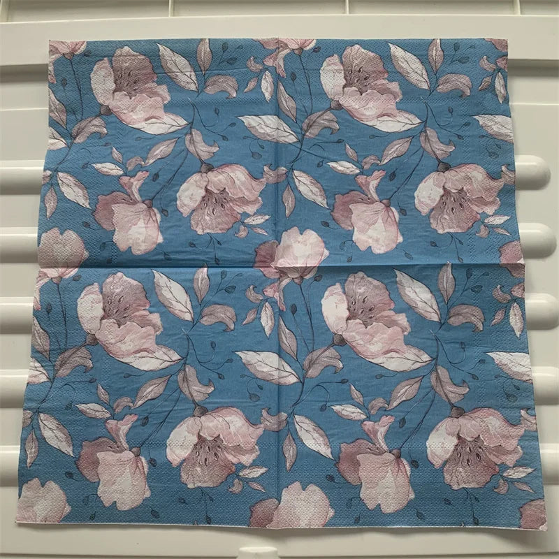 Decoupage-Servilletas de papel de flores, mariposas, 20 unidades