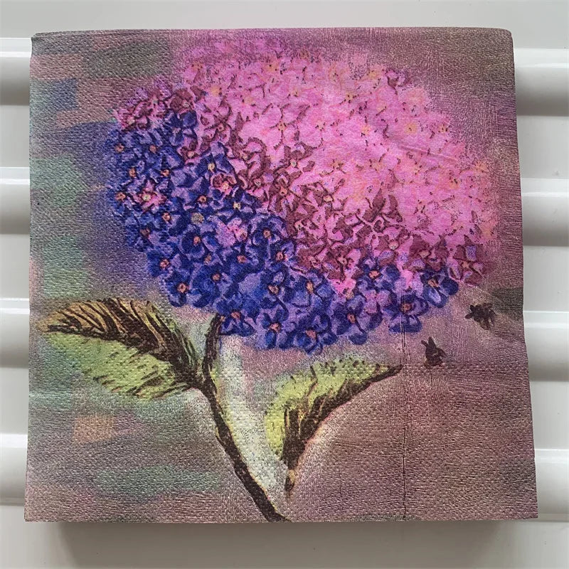 Decoupage-Servilletas de papel de flores, mariposas, 20 unidades