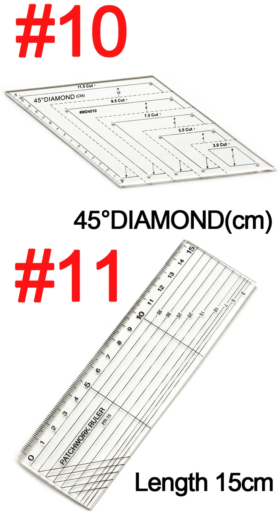 4 unids/set de reglas de costura, acrílicas