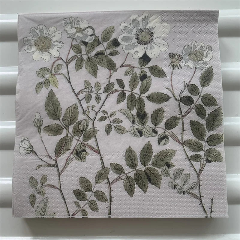 Decoupage-Servilletas de papel de flores, mariposas, 20 unidades