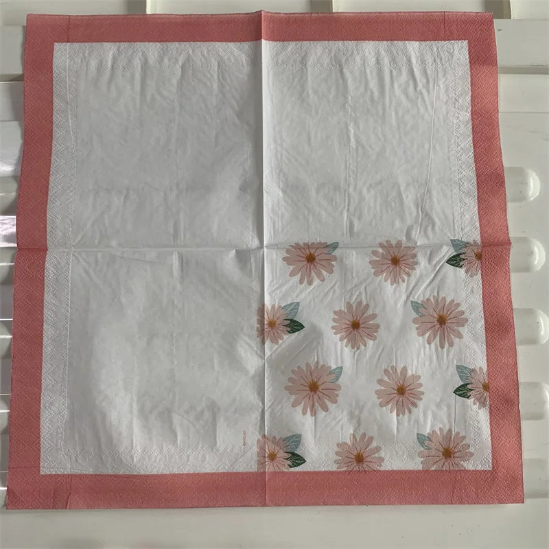 Decoupage-Servilletas de papel de flores, mariposas, 20 unidades