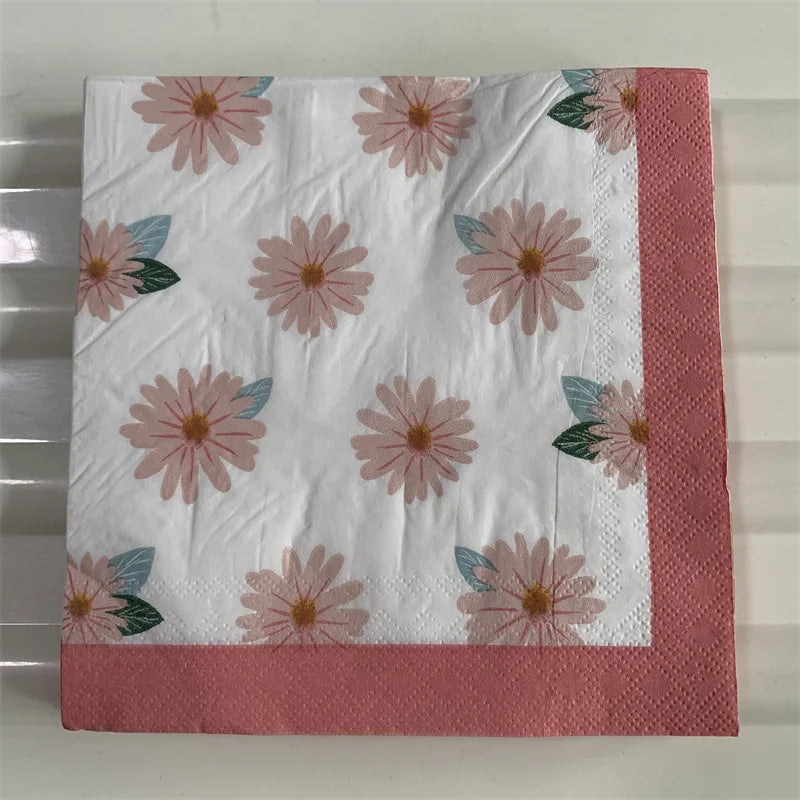 Decoupage-Servilletas de papel de flores, mariposas, 20 unidades