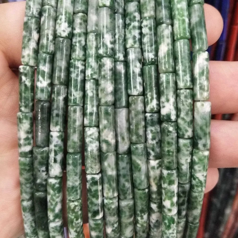 Cilindro de piedra Natural, turquesas, ágatas, lapislázuli, mostacillas de piedra