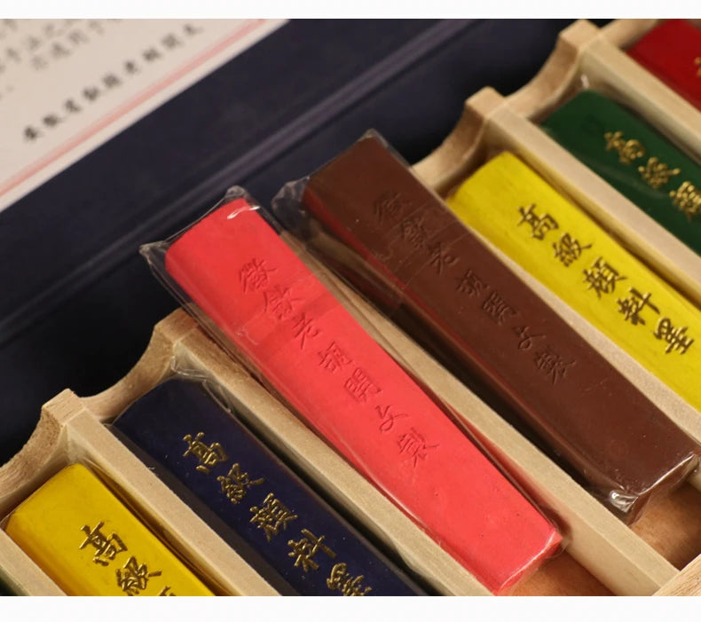 Barras de tinta de pigmento de Color, bloques de tinta de pintura china 12 uds.