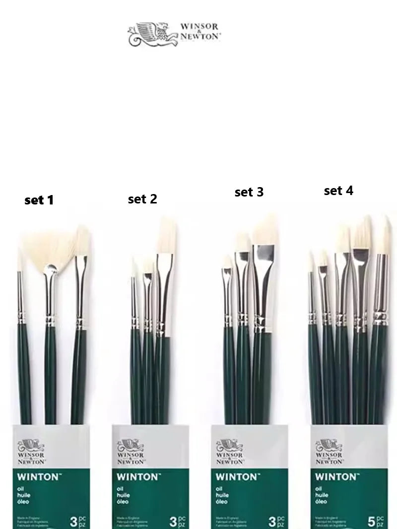 Pincel para óleo Winsor & Newton Winton, mango largo, paquete de 5