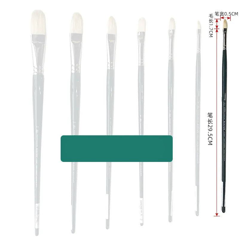 Juego de Pinceles para Óleo Winsor & Newton - Pinceles Planos y en Forma de Abanico, de Cerda de Cerdo