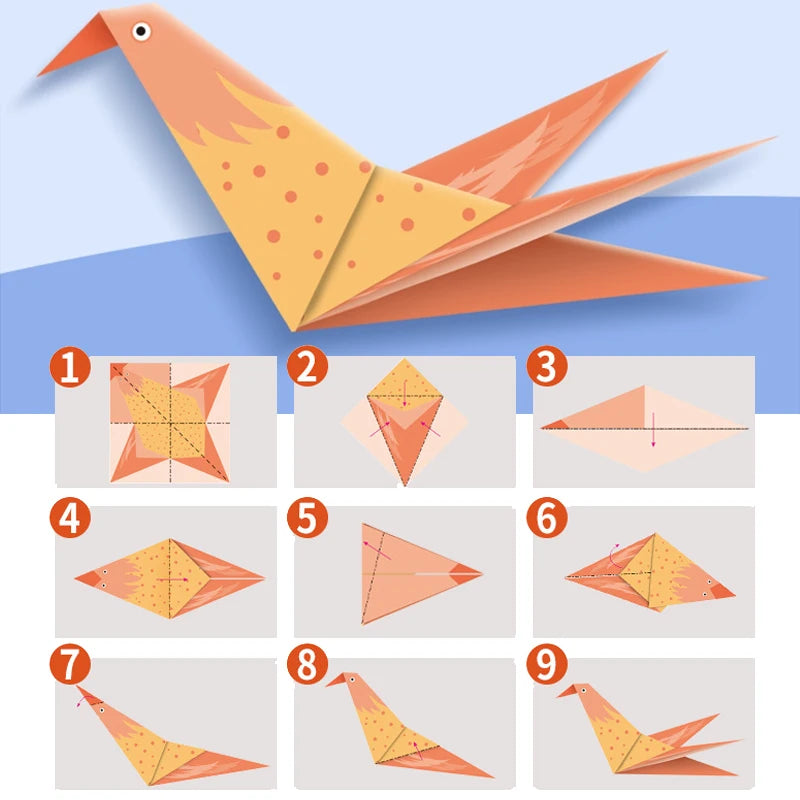 Kit de Origami, 30/96 hojas, libro guía artesanal de papel de Origami para principiantes