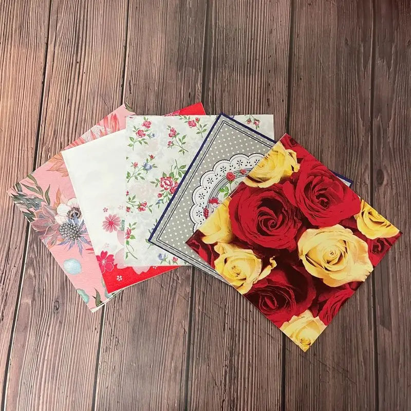 20 Servilletas Florales Coloridas Desechables, Decoupage
